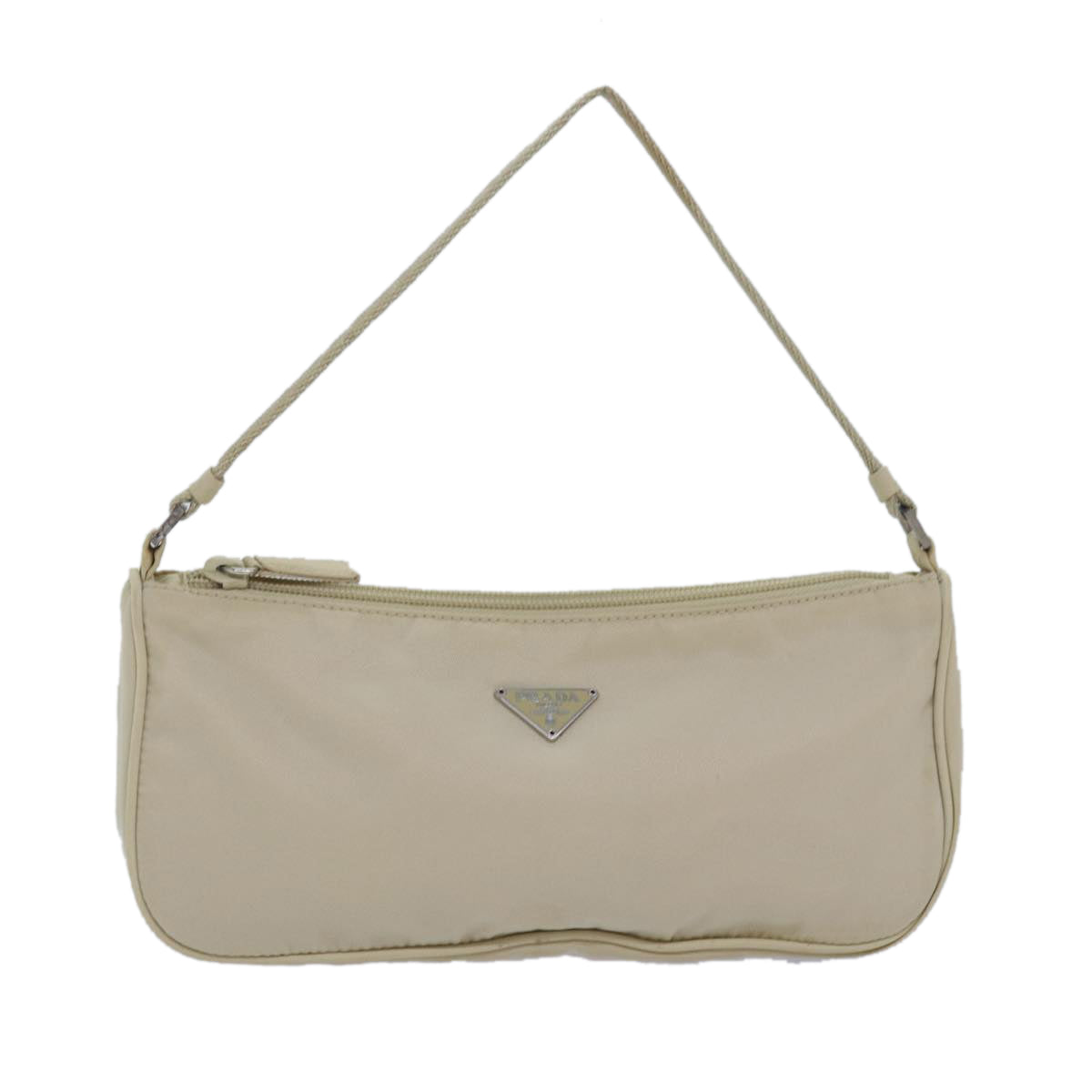 PRADA Nylon Hand Bag Cream  80077