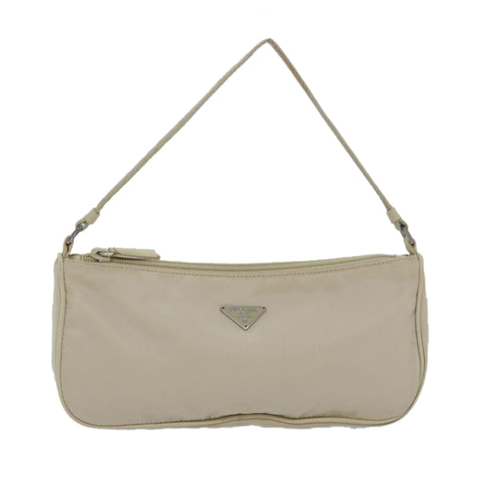 PRADA Nylon Hand Bag Cream  80077