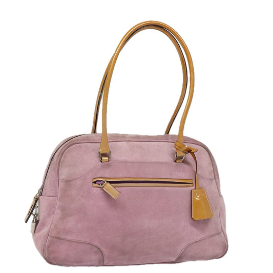 PRADA Suede Shoulder Bag Pink  80091
