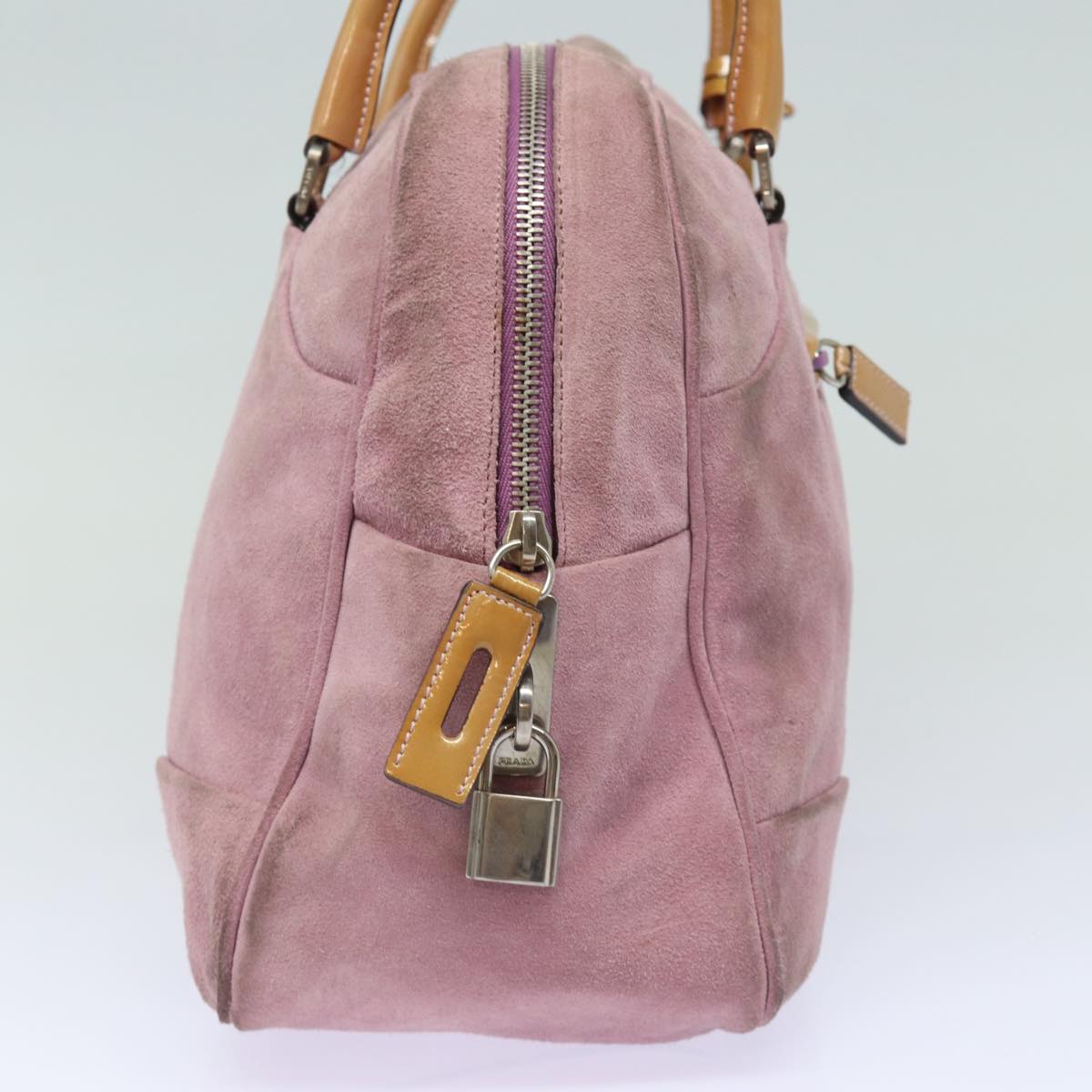 PRADA Suede Shoulder Bag Pink  80091
