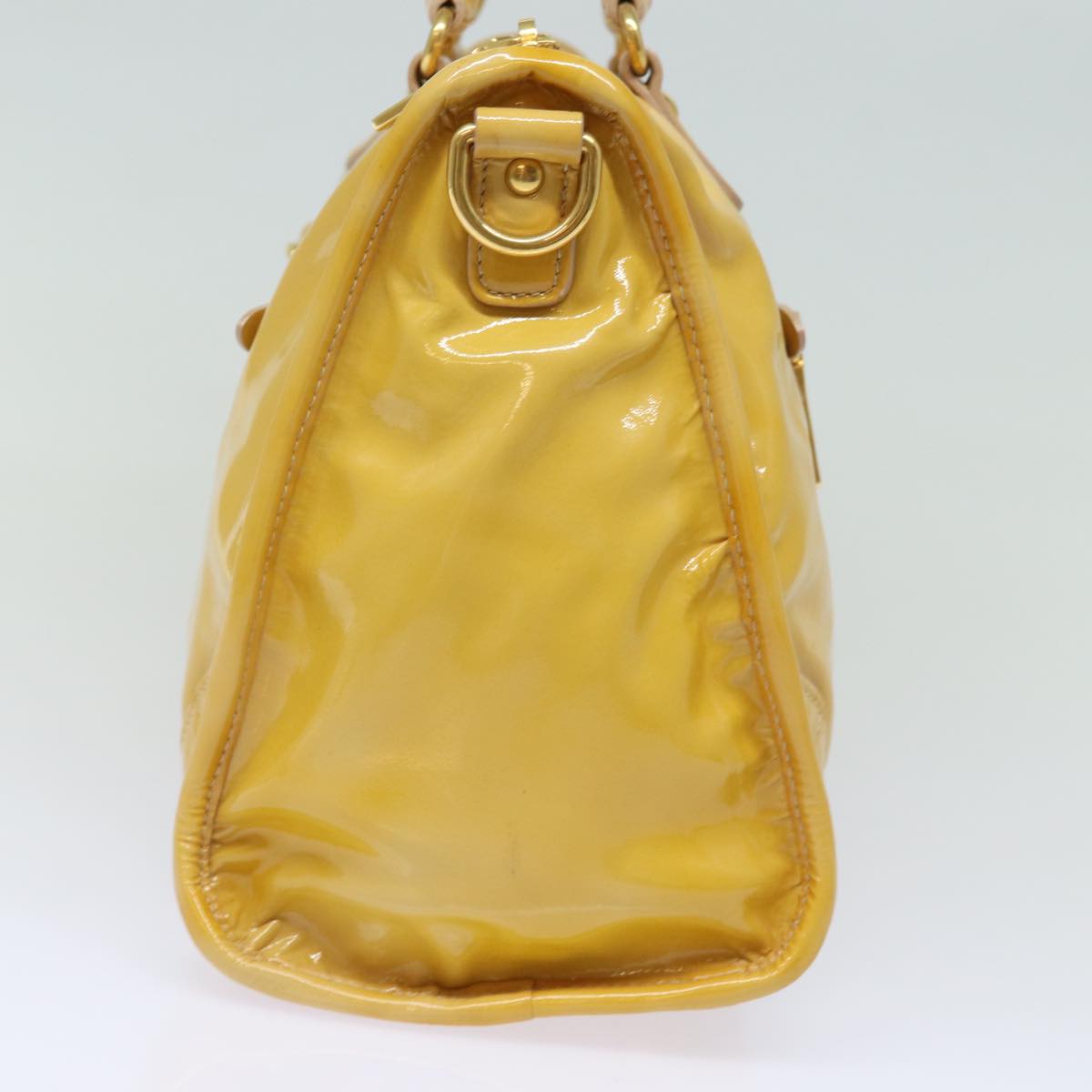 PRADA Enamel 2Way Hand Bag Yellow  80092