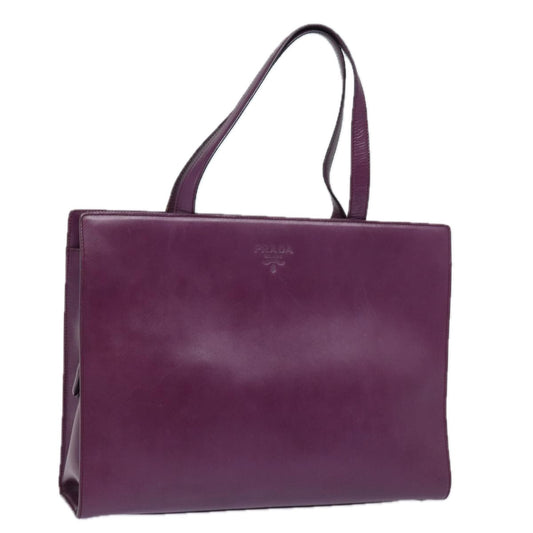 PRADA Leather Hand Bag Purple  80093