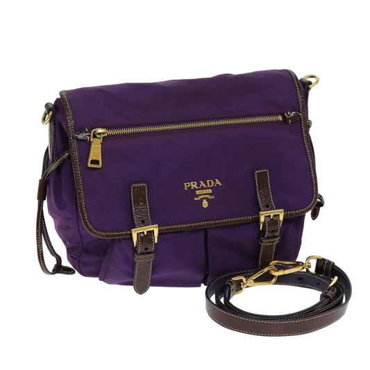 PRADA Nylon Shoulder Bag Purple  80101