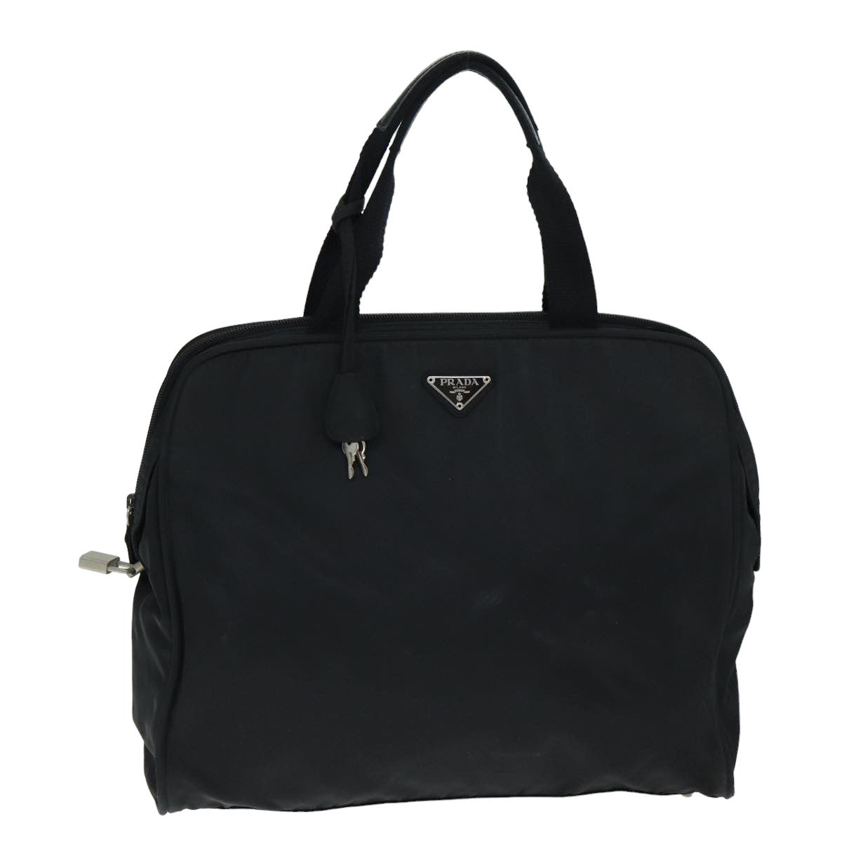 PRADA Nylon Hand Bag Black  80106