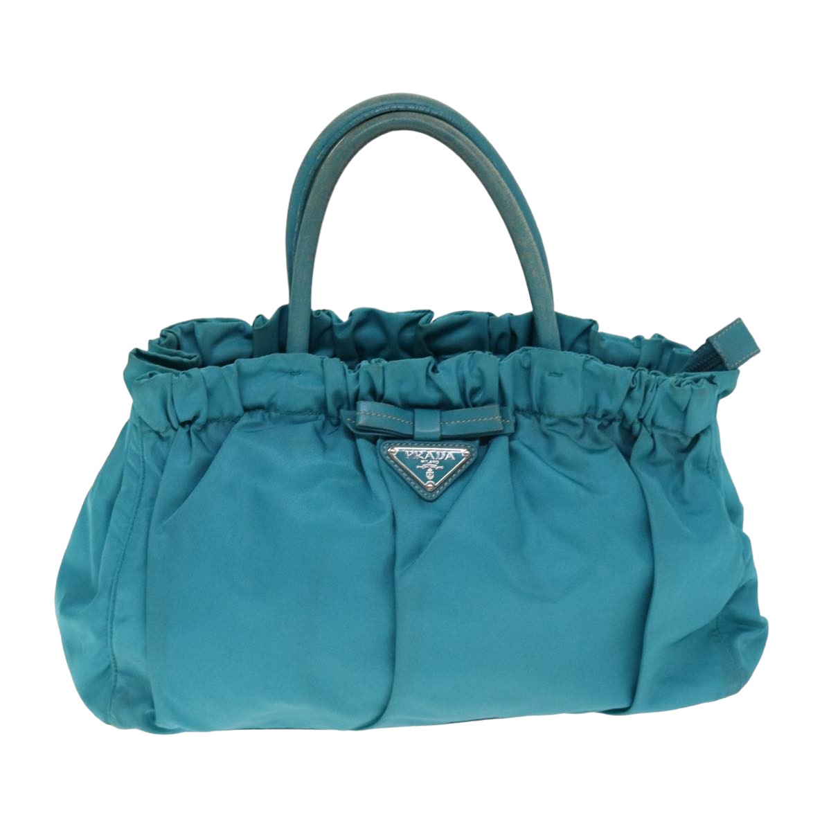PRADA Nylon 2 Way Hand Bag Turquoise Blue  80110