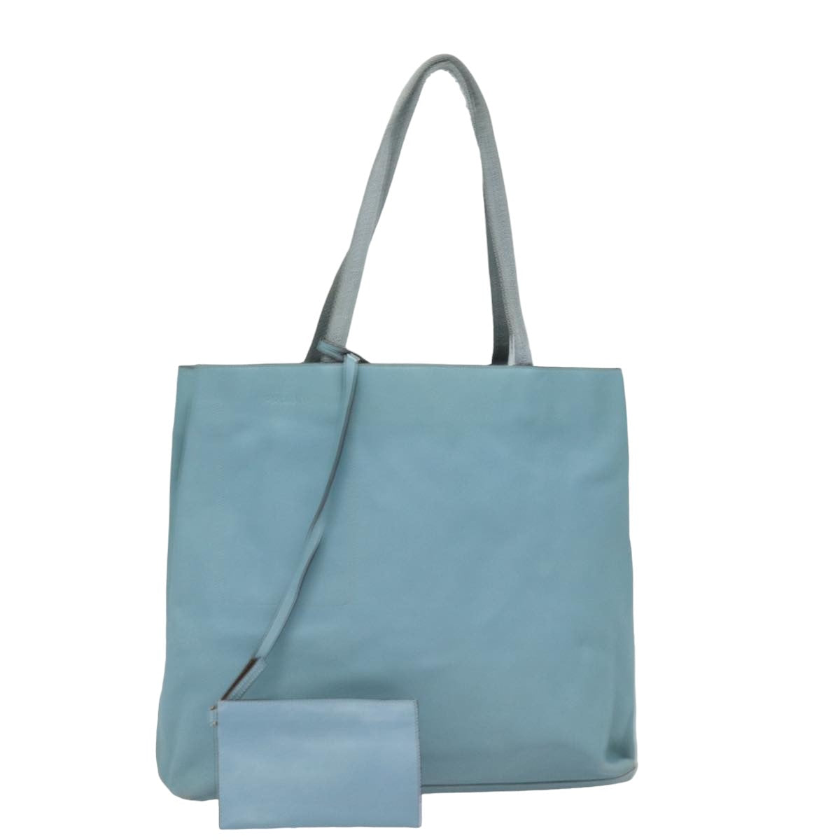 PRADA Leather Shoulder Bag Light Blue  80113