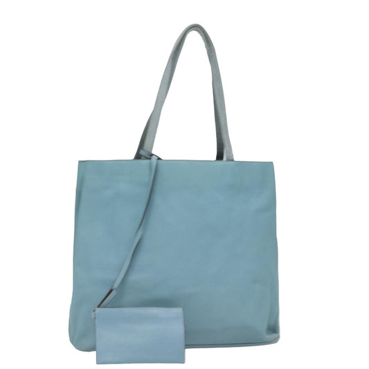 PRADA Leather Shoulder Bag Light Blue  80113
