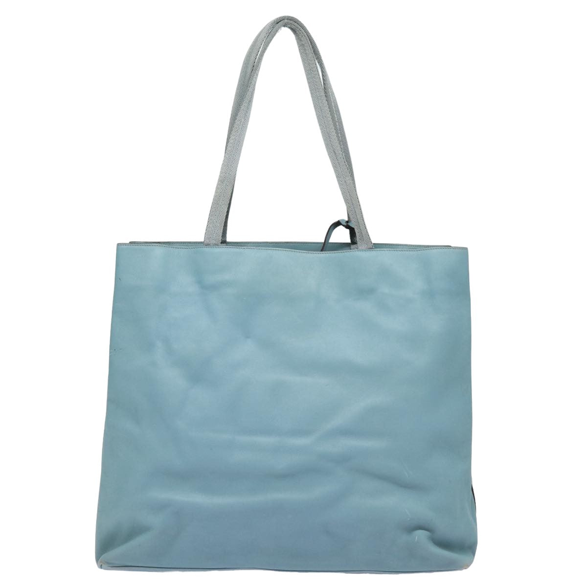 PRADA Leather Shoulder Bag Light Blue  80113