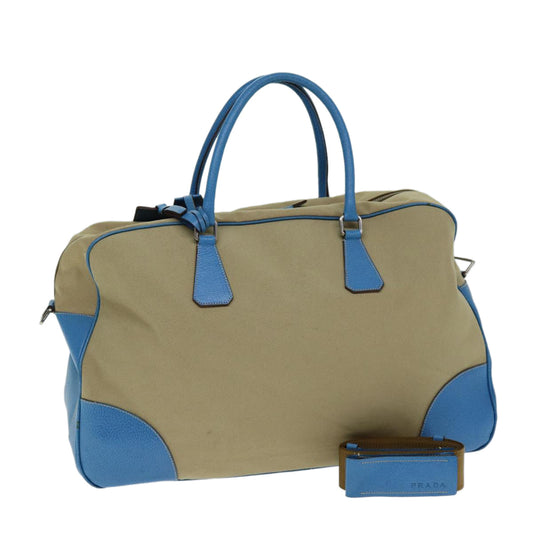PRADA Boston Bag Canvas 2way Beige  80114