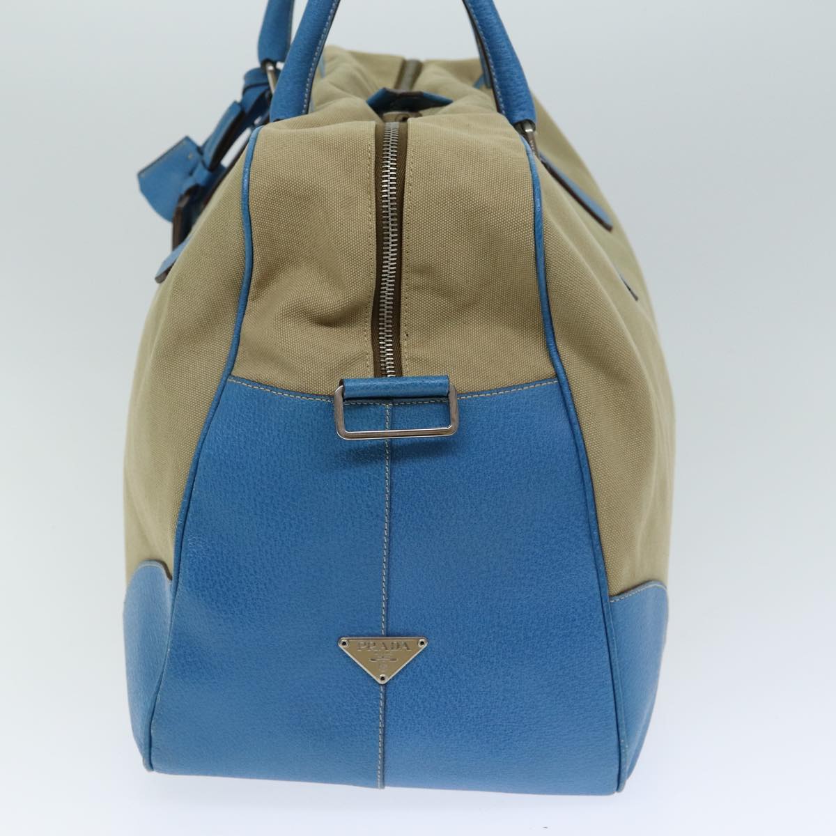 PRADA Boston Bag Canvas 2way Beige  80114