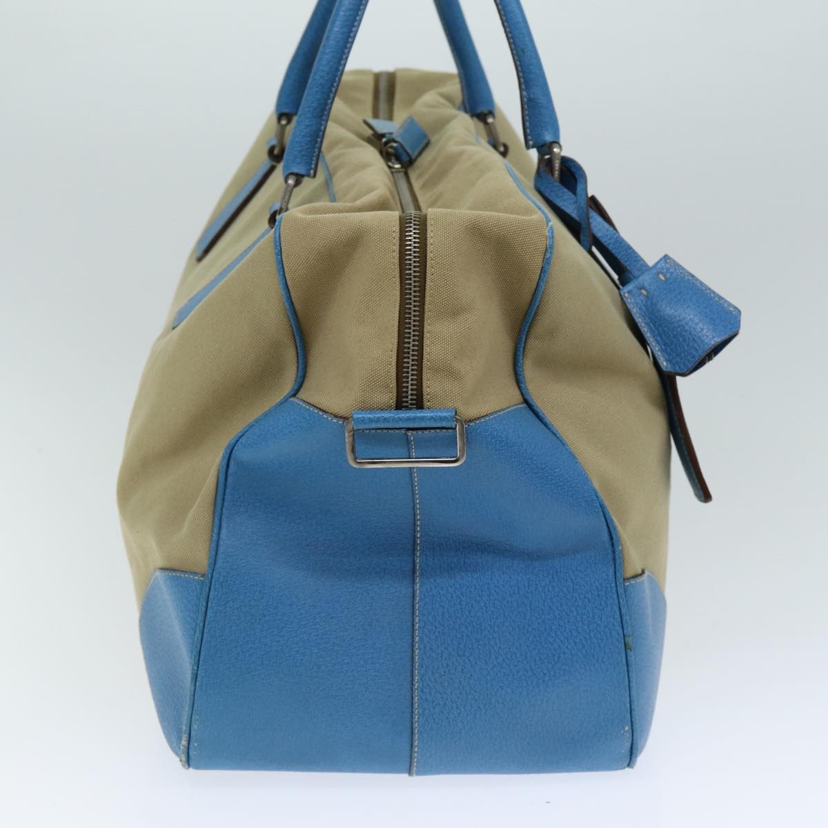 PRADA Boston Bag Canvas 2way Beige  80114