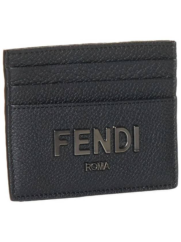 Fendi Signature Leather Card Wallet Black