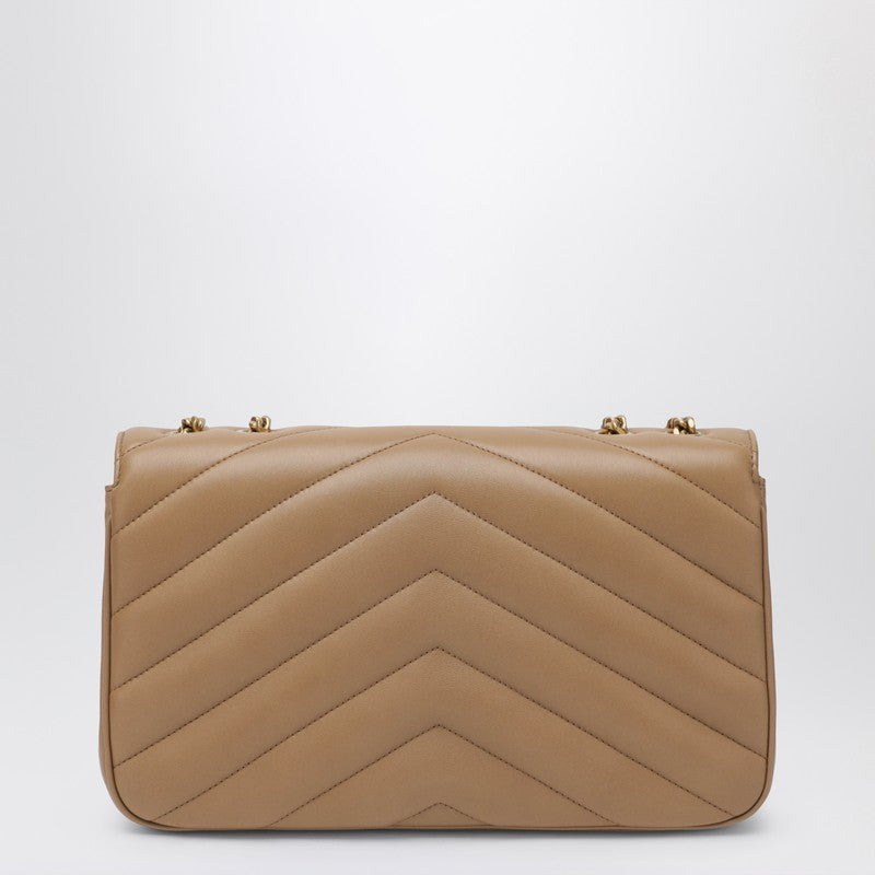 Saint Laurent Medium Loulou Beige Leather Bag Women