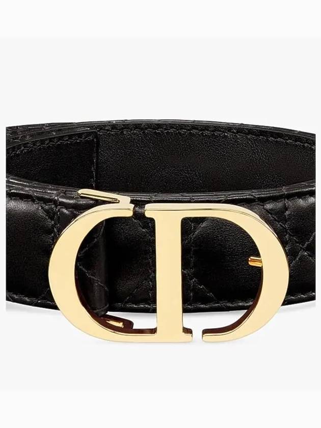 30MM Montaigne Cannage Calfskin Belt Black Dior