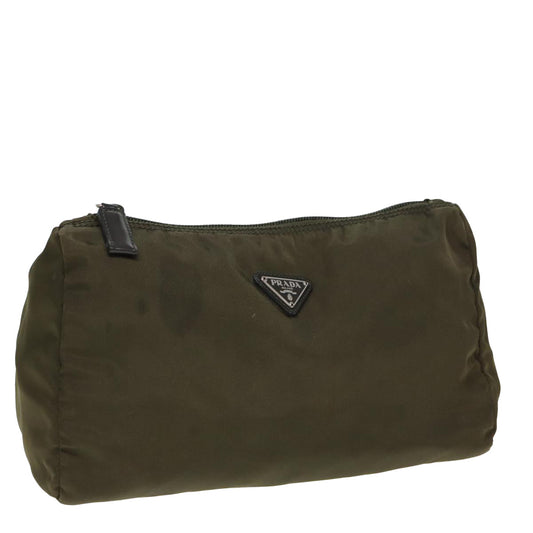 PRADA Pouch Nylon Khaki  80183