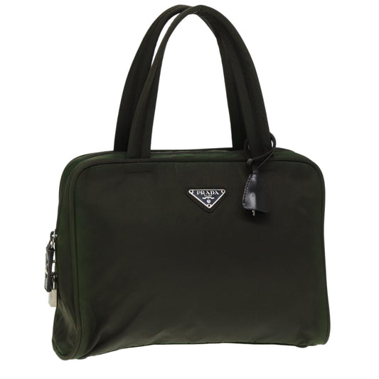 PRADA Hand Bag Nylon Khaki  80187