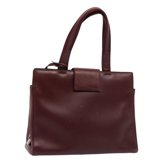 PRADA Hand Bag Leather Bordeaux  80193