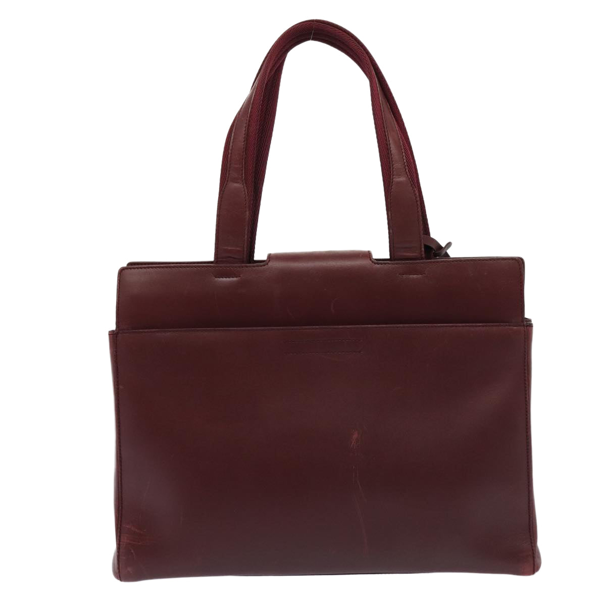 PRADA Hand Bag Leather Bordeaux  80193