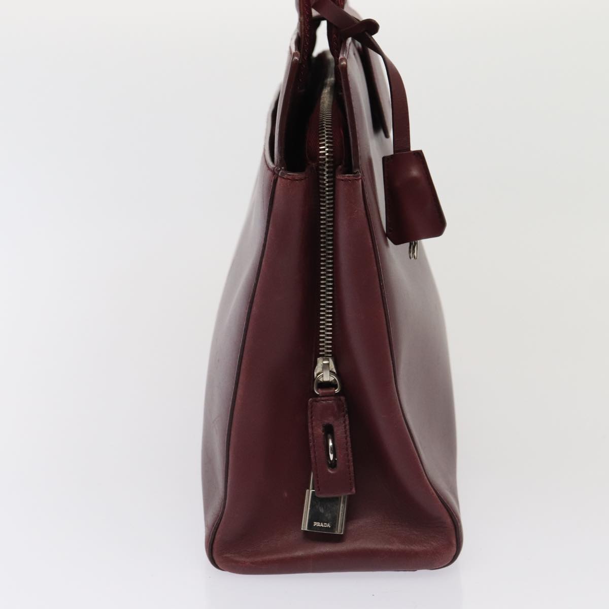 PRADA Hand Bag Leather Bordeaux  80193