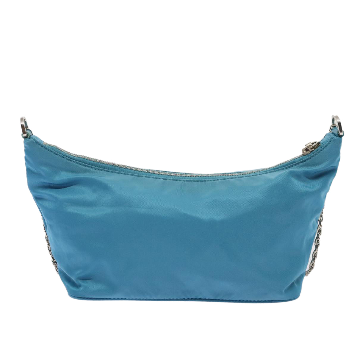 PRADA Chain Shoulder Bag Nylon Light Blue  80225
