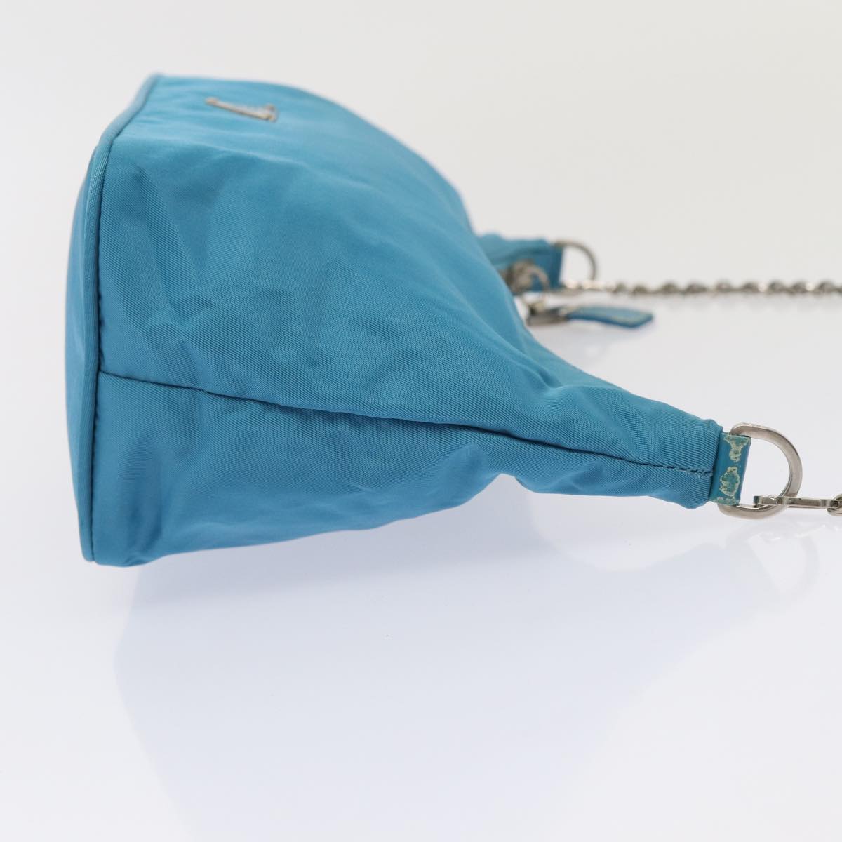 PRADA Chain Shoulder Bag Nylon Light Blue  80225