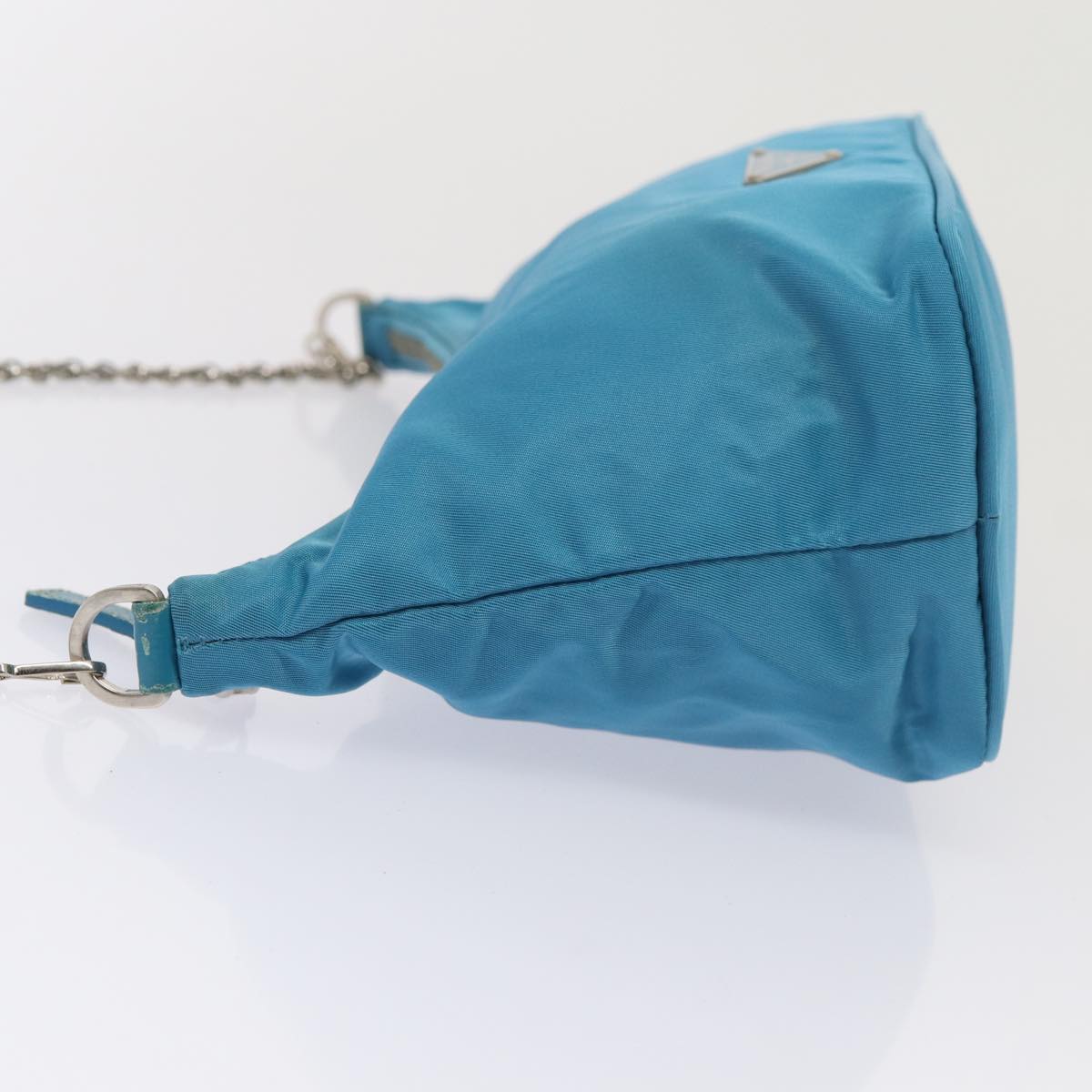PRADA Chain Shoulder Bag Nylon Light Blue  80225