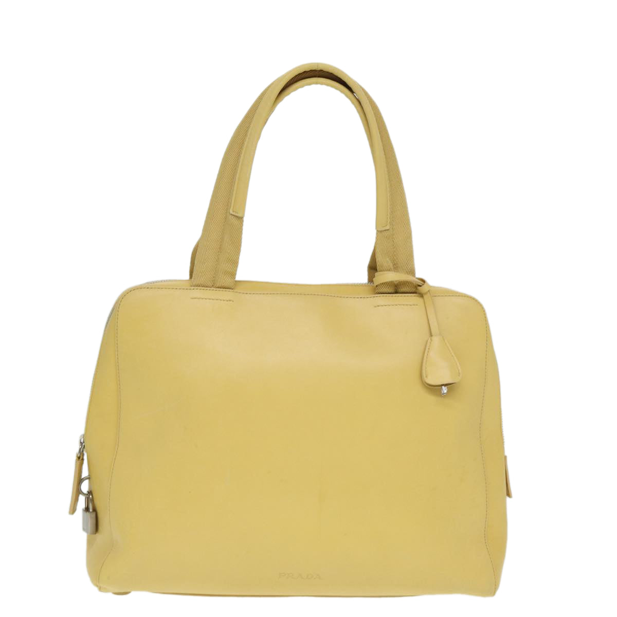 PRADA Hand Bag Leather Yellow  80239