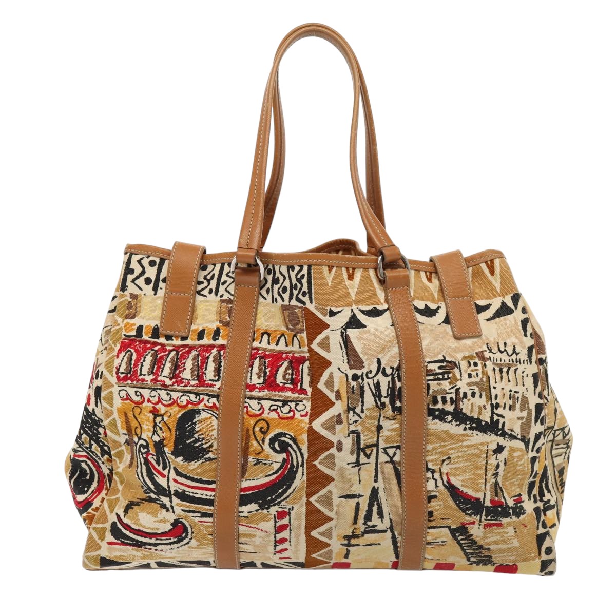 PRADA Tote Bag Canvas Beige  80240