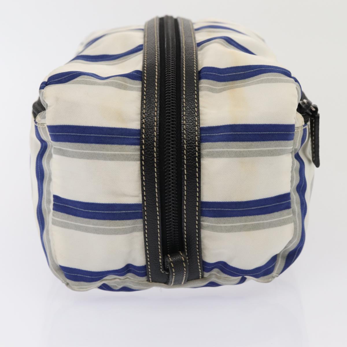 PRADA Pouch Nylon White Blue  80241