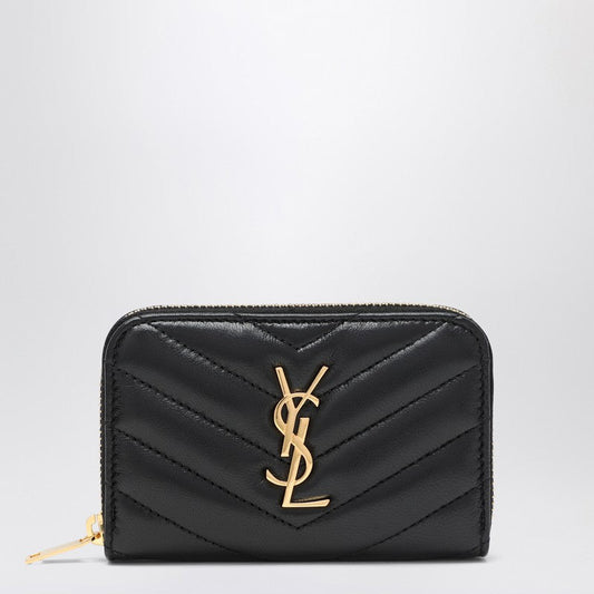 Saint Laurent Black Cassandre Matelassé Wallet Women