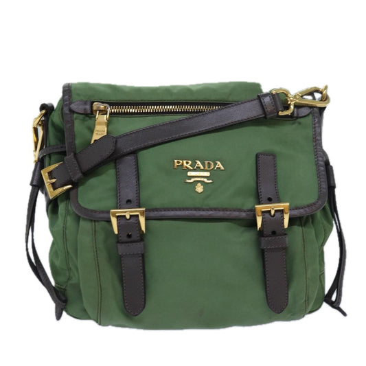 PRADA Shoulder Bag Nylon Khaki  80568