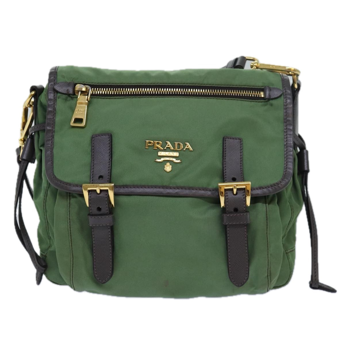 PRADA Shoulder Bag Nylon Khaki  80568
