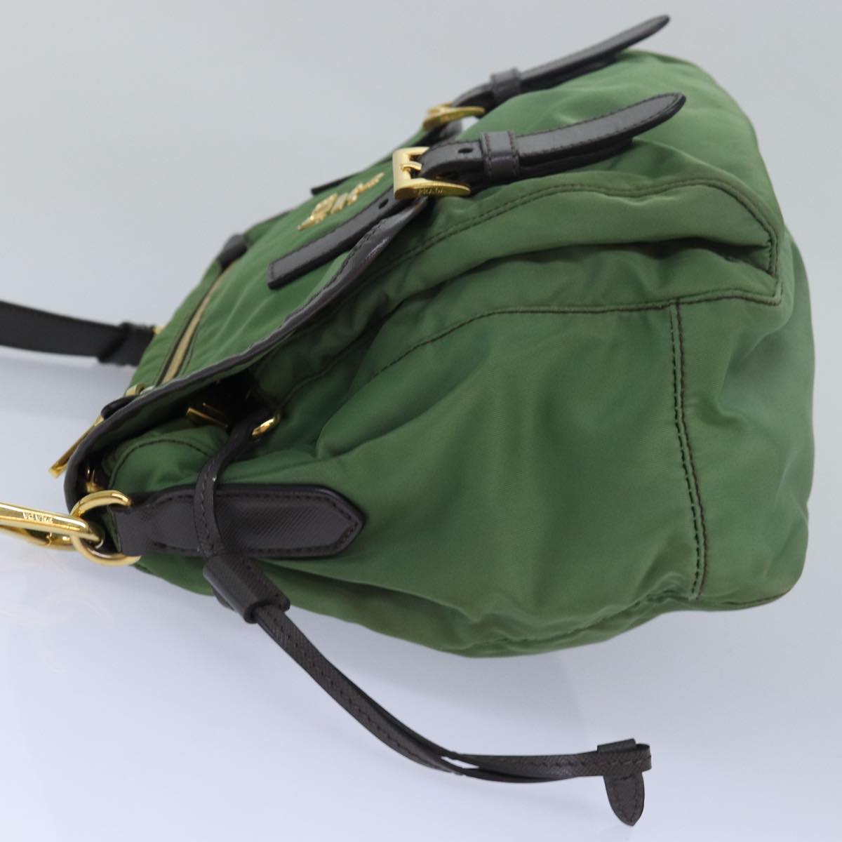 PRADA Shoulder Bag Nylon Khaki  80568
