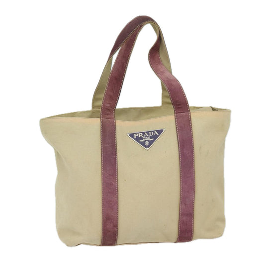 PRADA Tote Bag Canvas Beige  80576