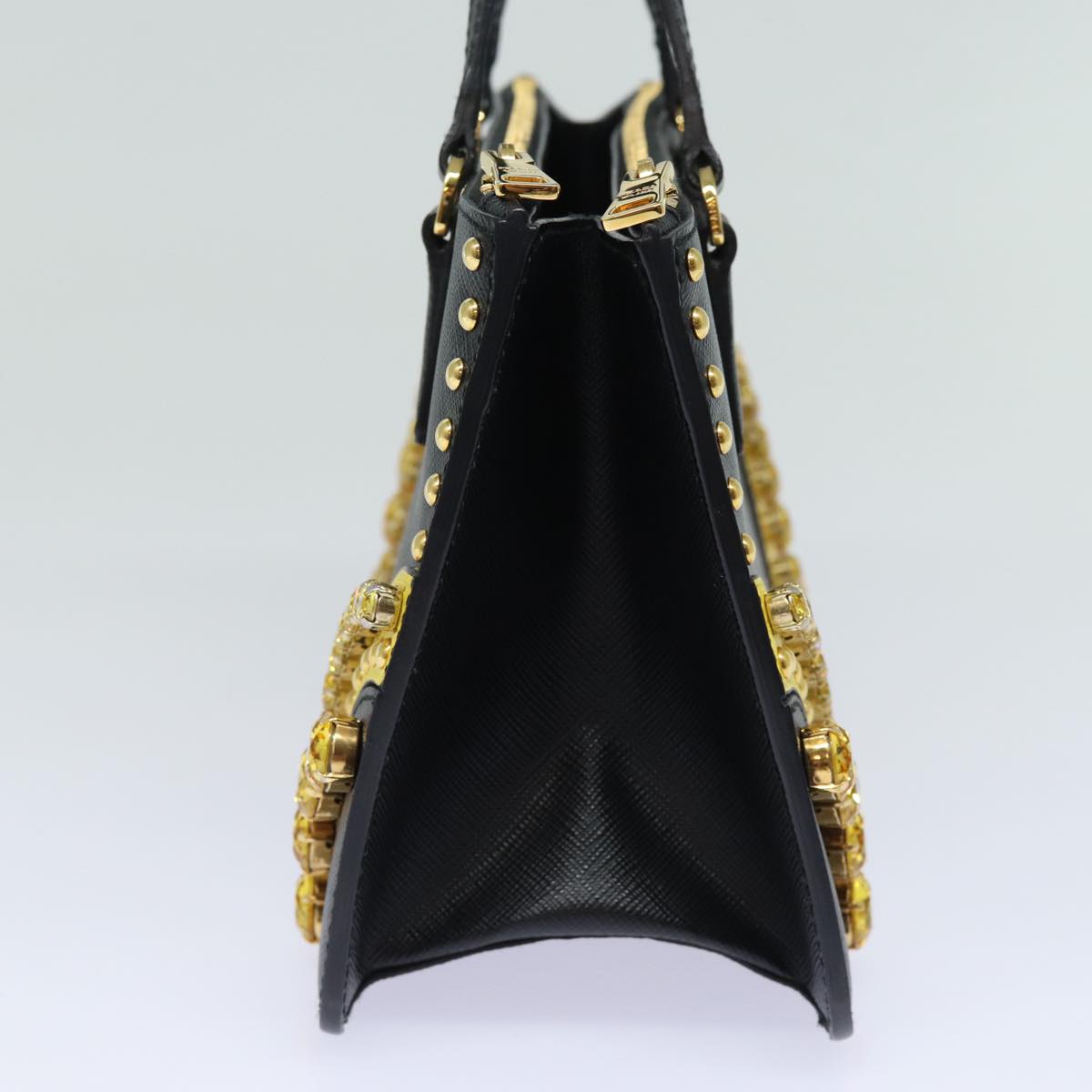 PRADA Hand Bag Safiano leather Black  80600A