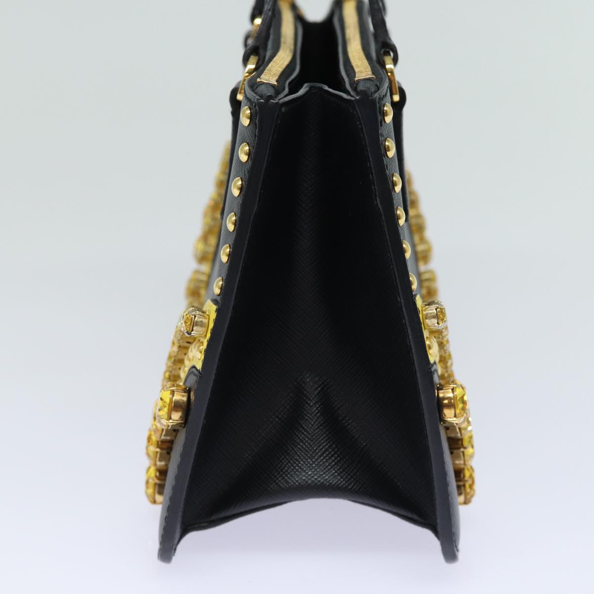 PRADA Hand Bag Safiano leather Black  80600A
