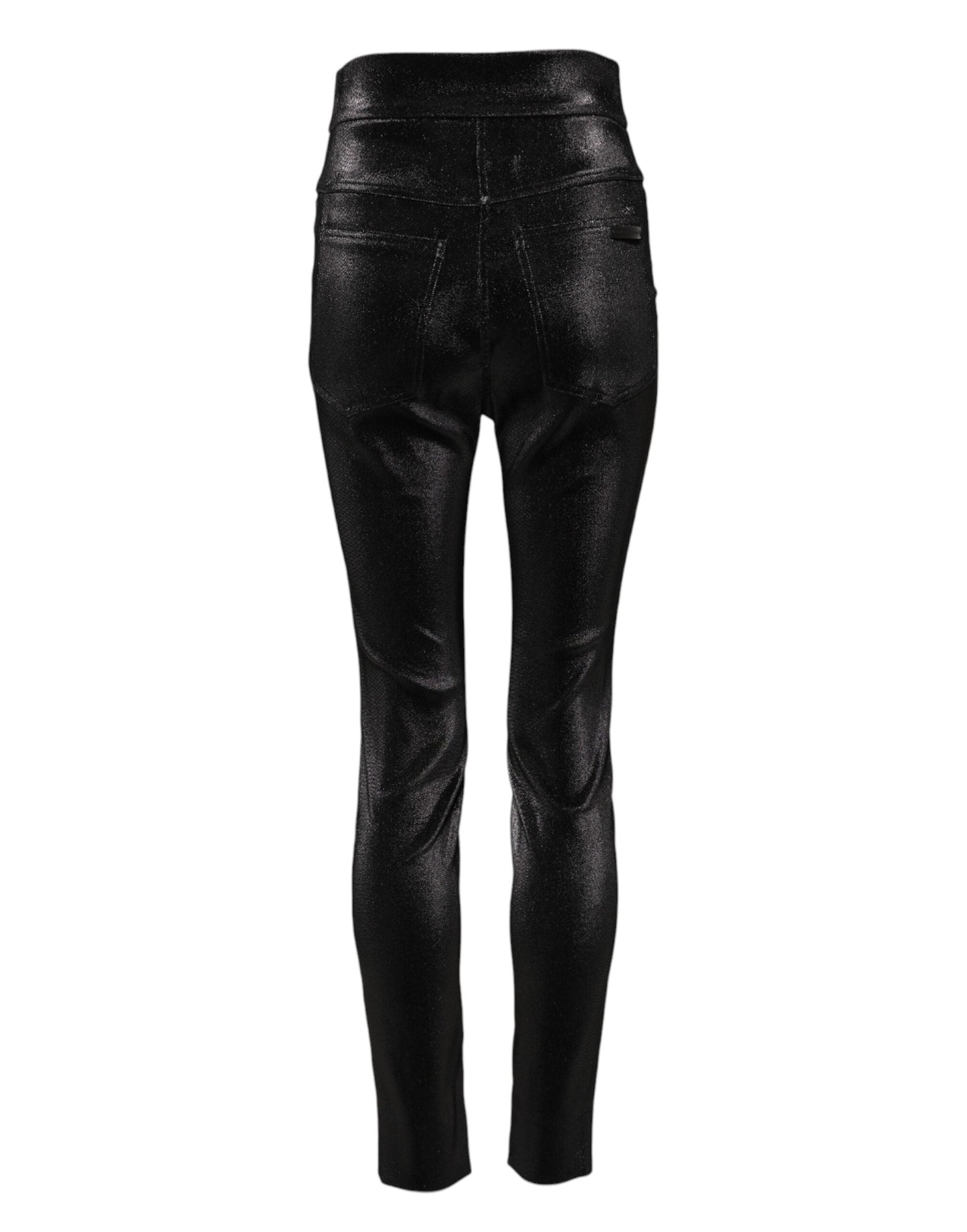 Dolce & Gabbana Black Cotton Stretch Lurex Thread Skinny Women's Pants