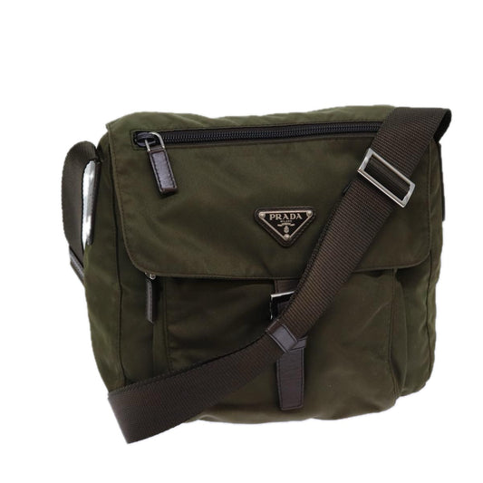 PRADA Shoulder Bag Nylon Khaki  80620