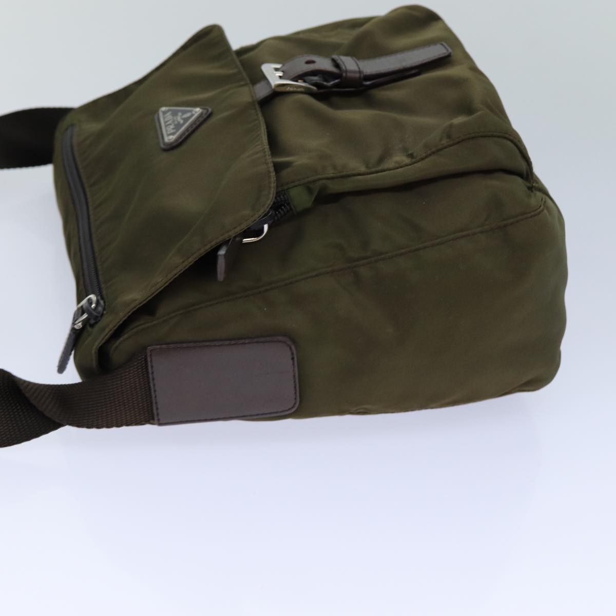 PRADA Shoulder Bag Nylon Khaki  80620