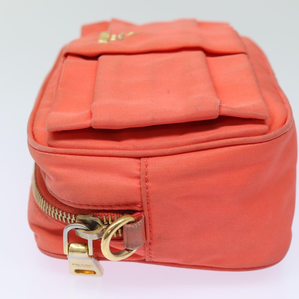 PRADA Ribbon Shoulder Bag Nylon Orange  80629