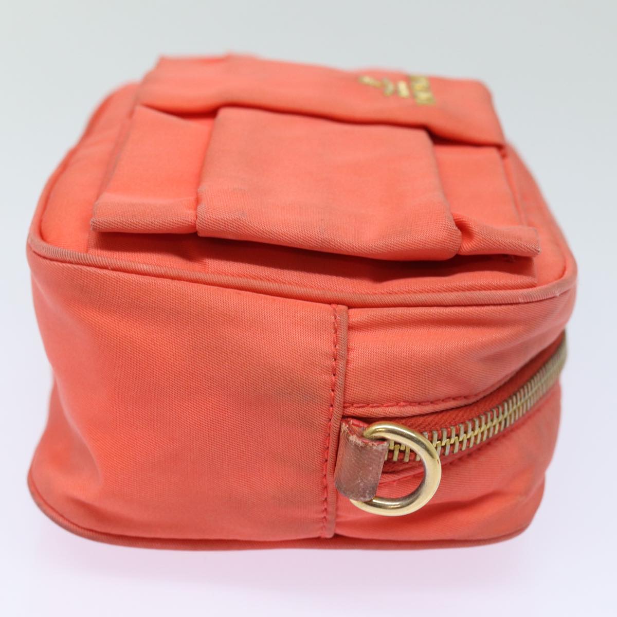 PRADA Ribbon Shoulder Bag Nylon Orange  80629