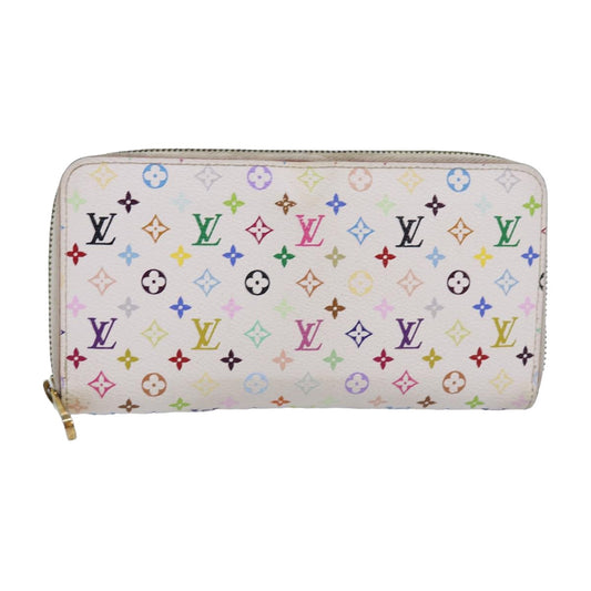 LOUIS VUITTON Monogram Multicolor Zippy Wallet White M60241 LV 80667