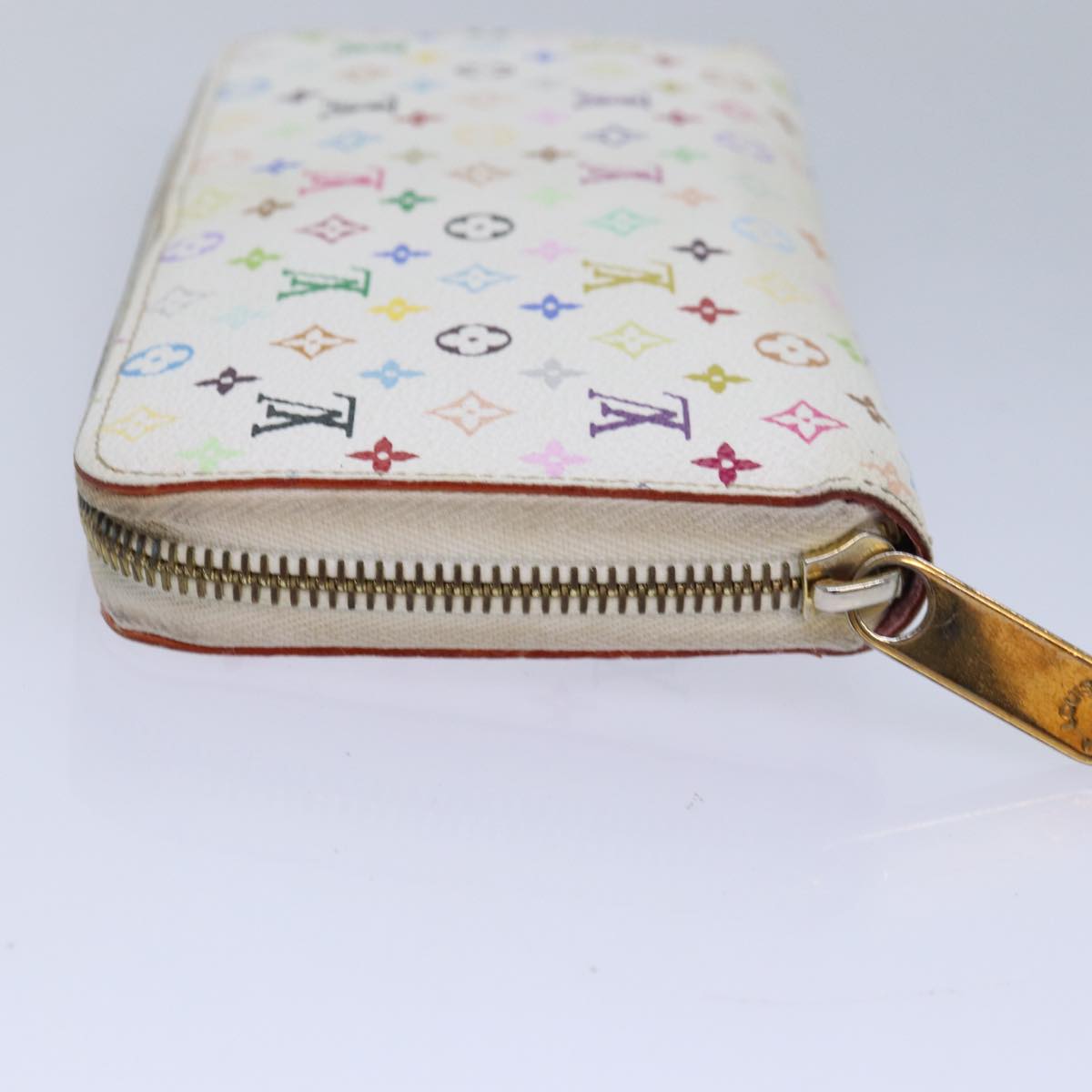LOUIS VUITTON Monogram Multicolor Zippy Wallet White M60241 LV 80667