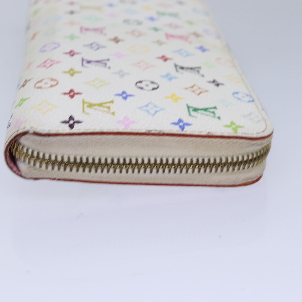 LOUIS VUITTON Monogram Multicolor Zippy Wallet White M60241 LV 80667