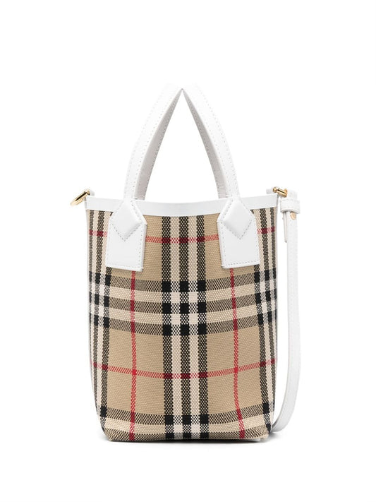 BURBERRY Mini Embroidered Canvas Handbag