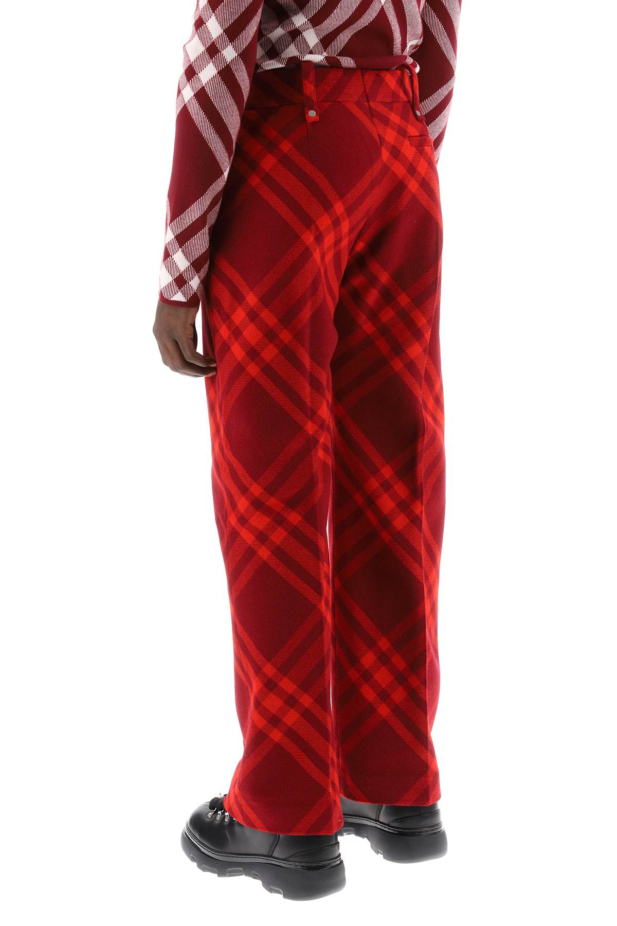 BURBERRY Checked Embroidered Wool Pants for Men