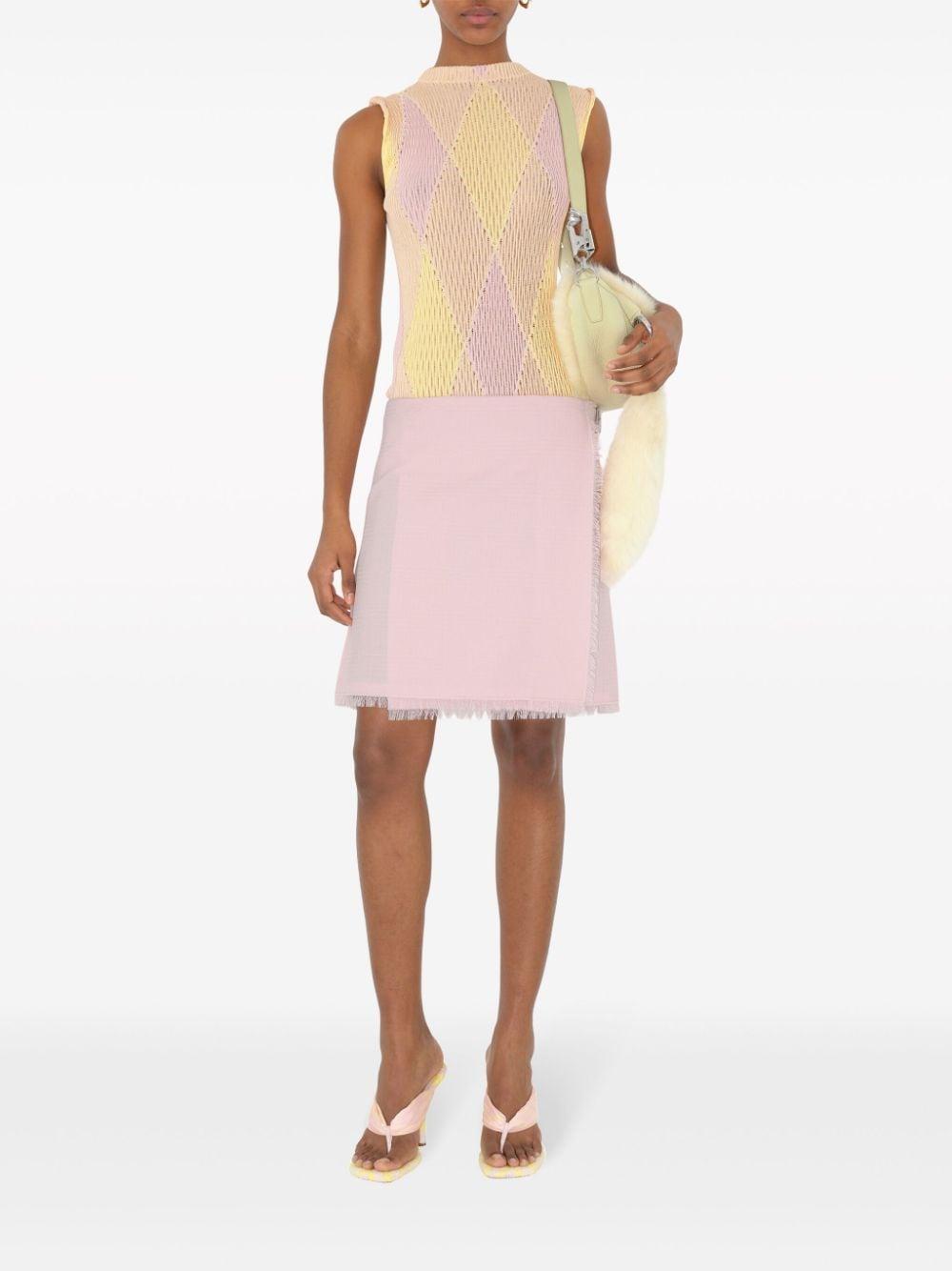 BURBERRY Slim Fit Sleeveless Argyle Top