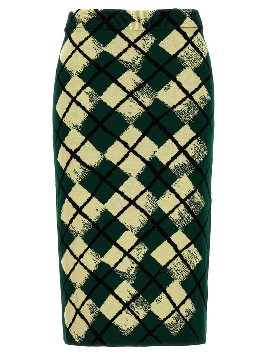 Burberry Women Argyle Pattern Skirt