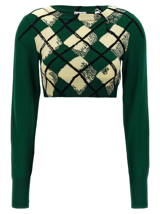 Burberry Women Argyle Pattern Sweater