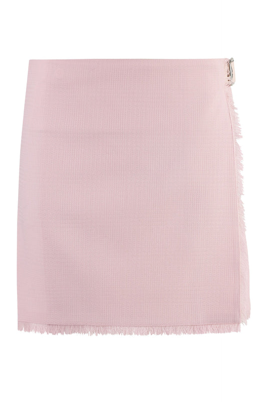 BURBERRY Elegant Wrap Skirt with Frayed Hem for Women - SS24